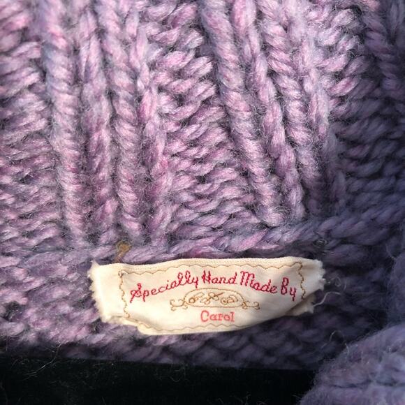 Vintage Hand Knitted Chunky Wool Fringe Poncho - Picture 6 of 9